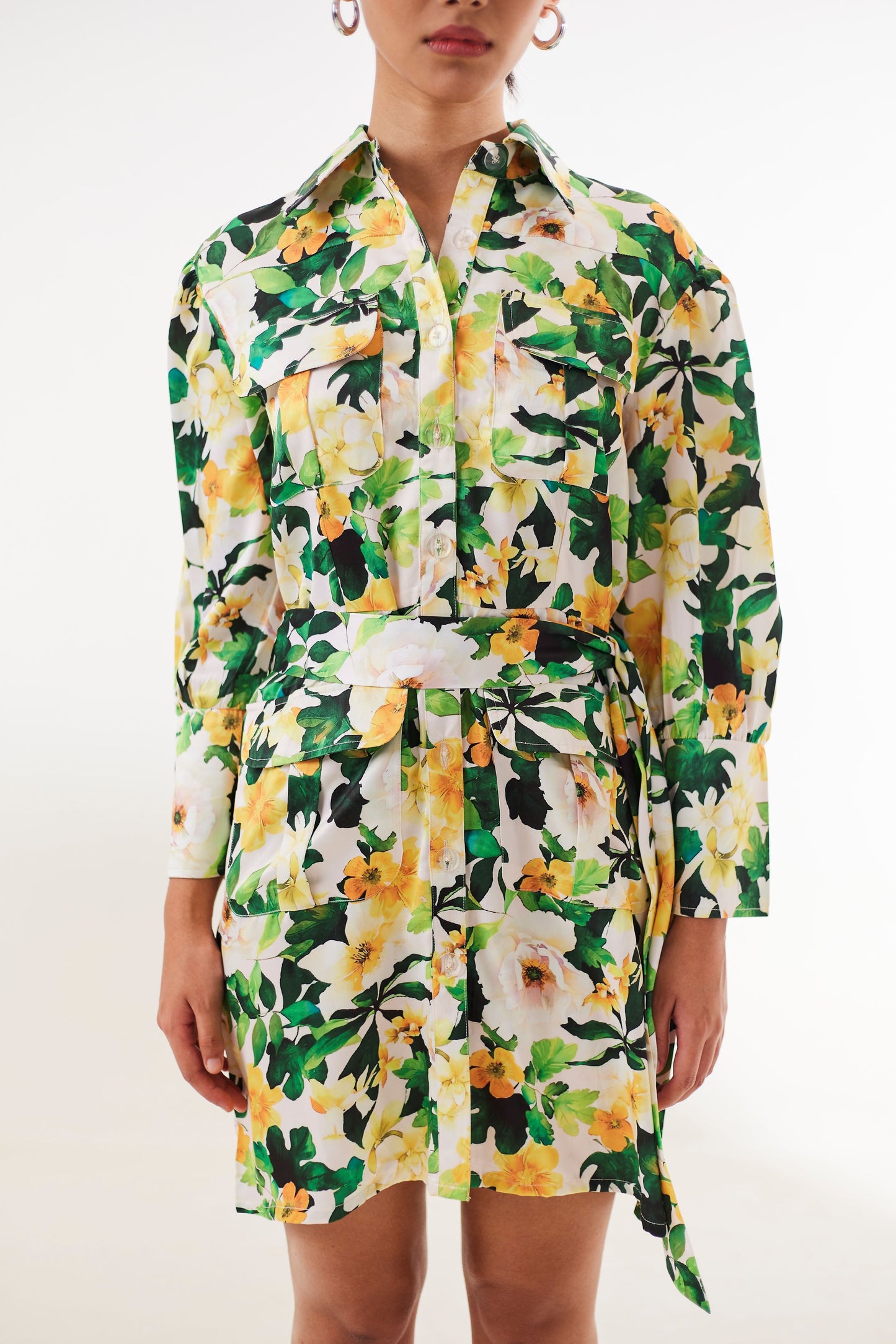 Camellia Belted Shirt Dress