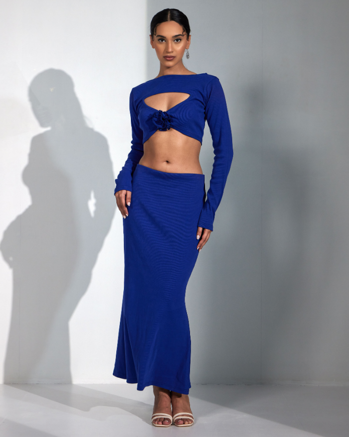 Navy Blue Cut-out Co-ord Set