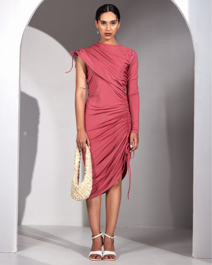 Asymmetric Ruched Dress